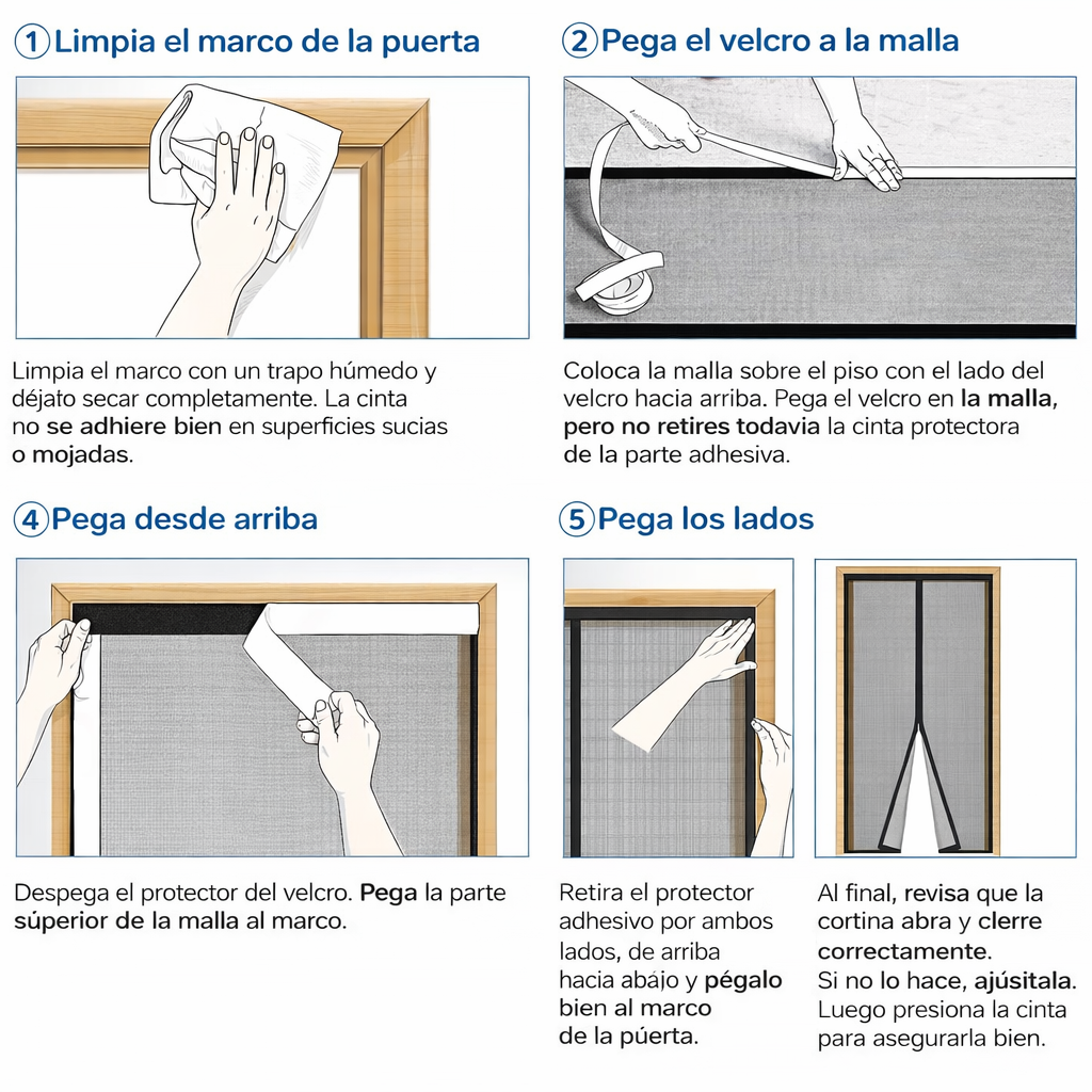 Cortina Mosquitera Magnética de Cierre Automático